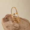 nan multi-layer diamond ring 18K copper plated with real gold, European and American ins simple and cold style gold index finger ring, cross-border hot sale details Picture